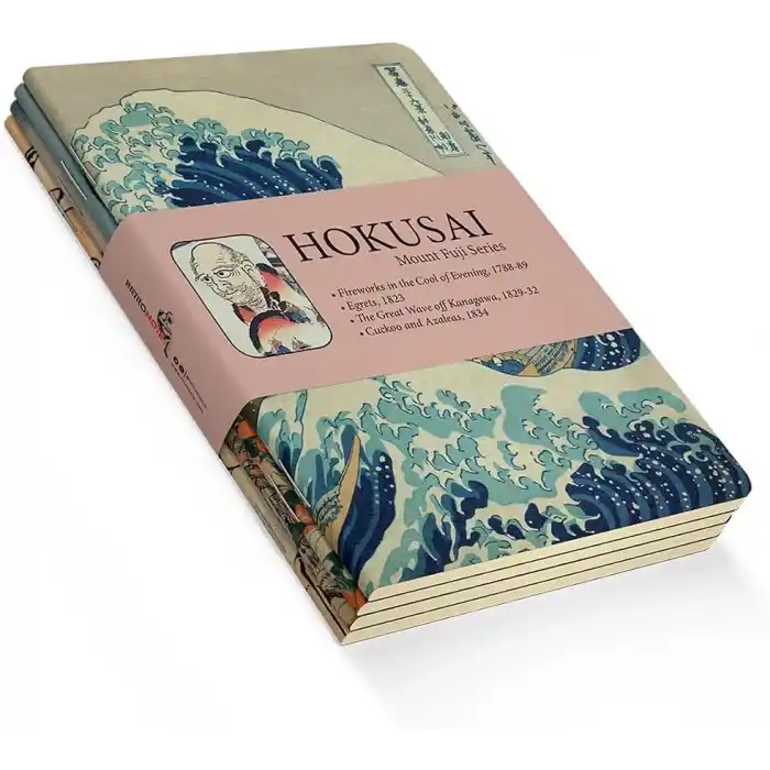 Retronote Hokusai 4lü Defter Seti 1, Mount Fuji Series I, Çizgisiz, 64 Sayfa, 14x21cm