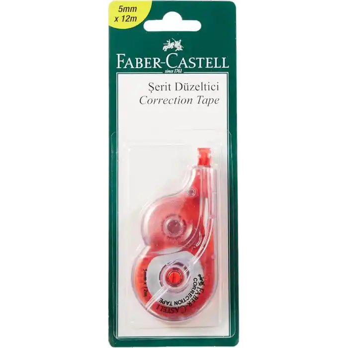 Faber-Castell Şerit Düzeltici, 5mm x 12m, Hızlı Kapatıcı, Kuruma Süresi Gerektirmez, Asorti Renkler