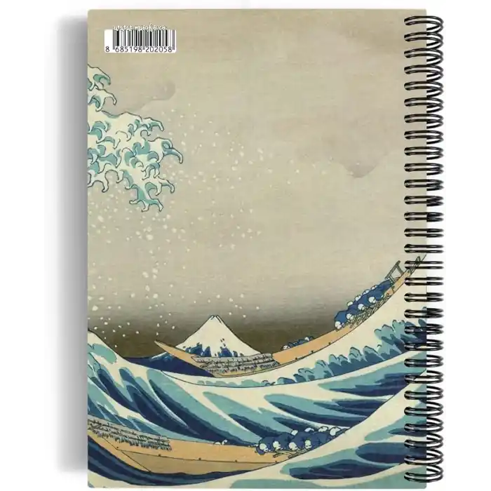 Katsushika Hokusai/The Great Wave off Kanagawa,1829 | Spiralli Defter 05 | A5 | Çizgisiz | 100 Sayfa