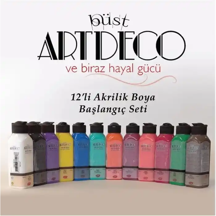 Artdeco Akrilik Boya Başlangıç Seti 140 Ml 12 Li Çok Renkli