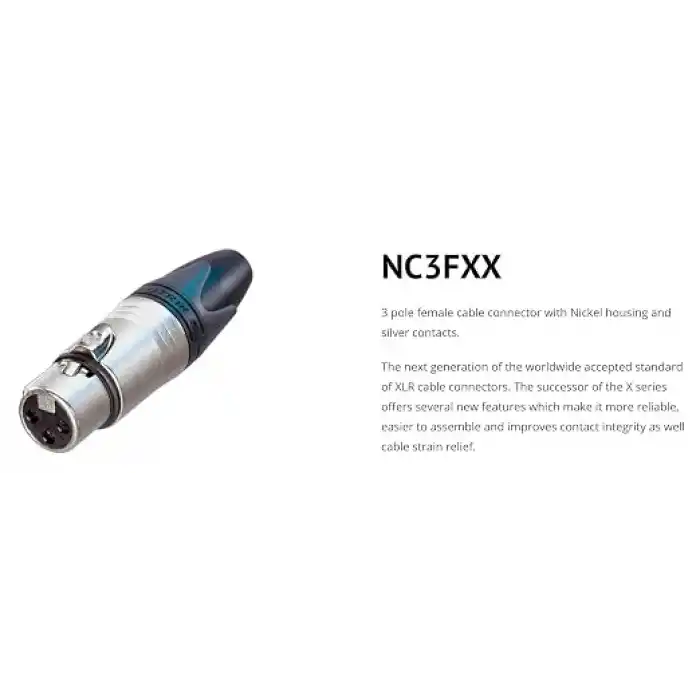 Sommer Cable Yaz Kablo Mikrofon Kablosu Stage 22 Highflex XLR 3 kutuplu Neutrik NC3MXX / XLR 3 kutuplu Neutrik NC3FXX, cırt cırtlı bantlı, siyah (3 m)
