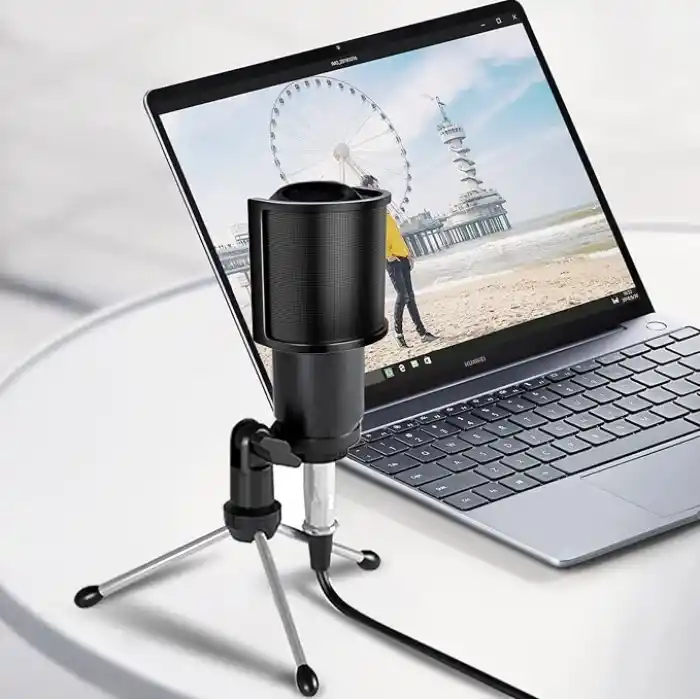 PEMOTech Mikrofon Pop Filtresi, [Yükseltilmiş Üç Katman] Mikrofon Pop Filtresi, Mikrofon Ön Cam Kapağı, Ses Kaydı için El Mikrofon Kalkanı Maskesi, Youtube Videoları, Akış