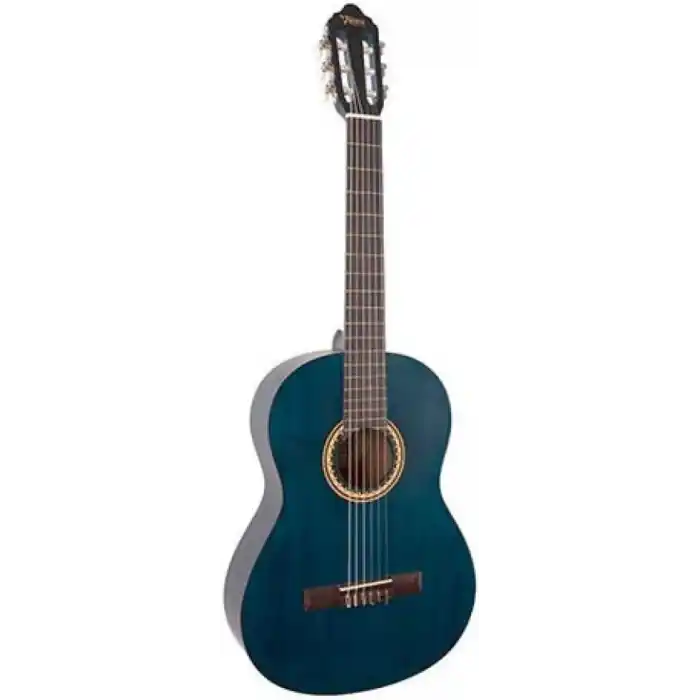 VALENCIA VC204TBU KLASİK GİTAR, SCALE 4/4,ŞEFFAF MAVİ MAT, KAPAK