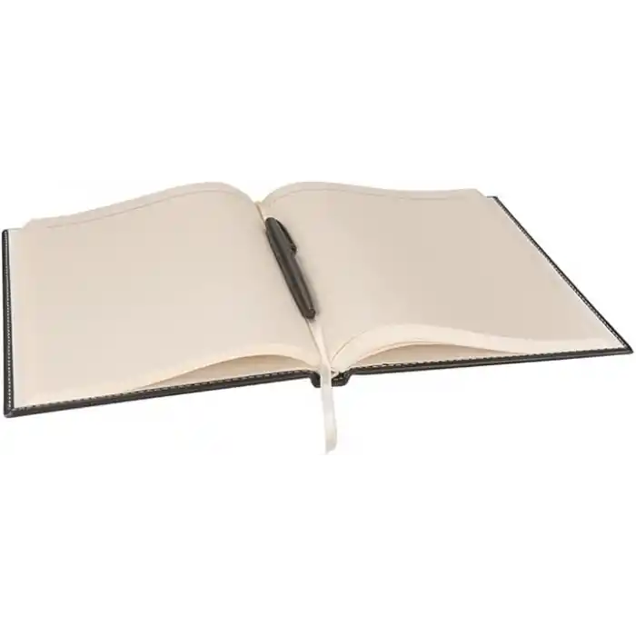 2K 4910 Defter 17x24 Cm. Çi̇zgi̇li̇ 160 Yapraklı Suni Deri Hilton Desen Kapaklı Siyah, Siyah