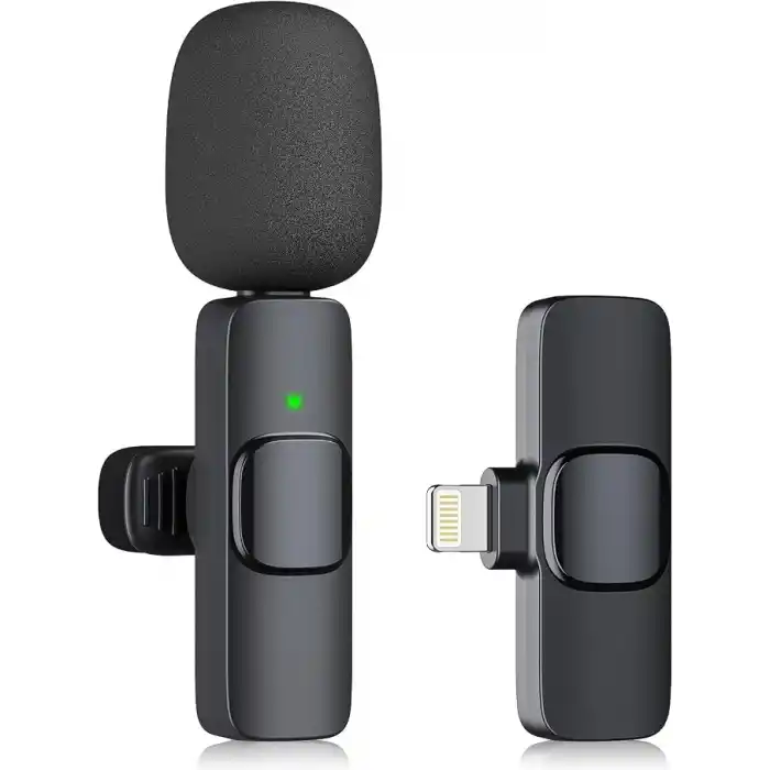 Kopdkes Profesyonel kablosuz yaka mikrofonu iPhone iPad, Plug-Play 2.4G Ultra Düşük Gecikme-Dahili Gürültü Azaltma Çip Yaka Mikrofon Röportaj, Podcast, Vlog, YouTube