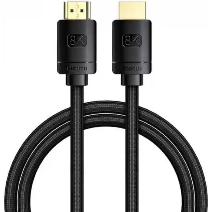 Baseus High Definition Serisi HDMI 8K to HDMI 8K Görüntü Aktarma Kablosu, 1m, Siyah