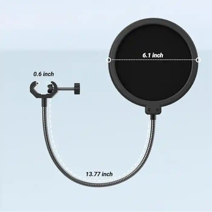 FIFINE Boom Arm veya Masaüstü Standı için Mikrofon Pop Filtresi, Çift Katmanlı Mikrofon Kalkanı, Kaz boynu Klipsi, Akış, Podcasting, Seslendirme, Ev Kayıt Stüdyosu için Şarkı Söyleme