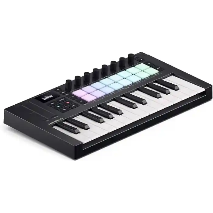 Novation Launchkey Mini 25 [MK4] — Taşınabilir 25 Mini Tuşlu, USB, MIDI Klavye Kontrolörü, DAW Entegrasyonu ile. Akor Modu, Ölçek Modu, Davul Pedleri ve Arpejjatör. Müzik Yaratma Yazılımı Paketi Dahil