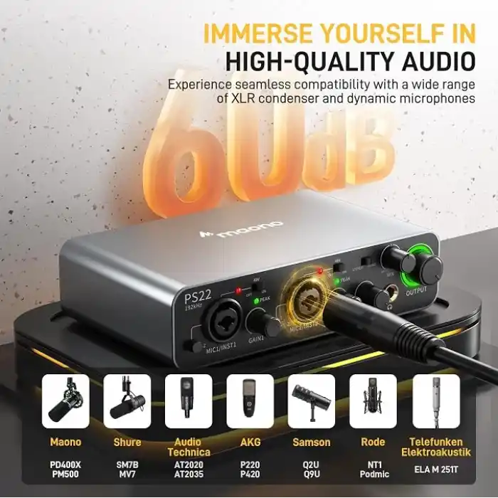 MAONO PS22 10 kanallı USB ses arabirimi