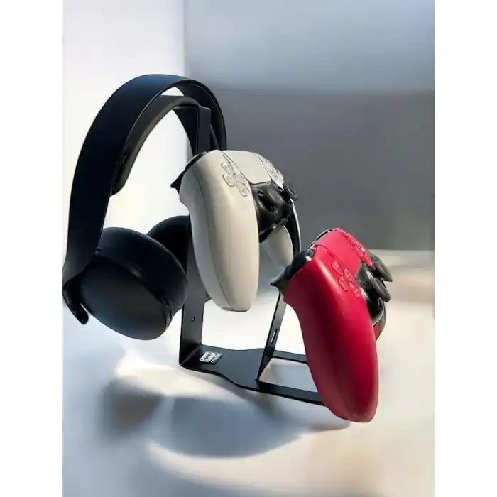 Duvara Monte Edilebilen Masaüstü Metal Siyah Gaming Ps4 Ps5 Xbox Joystick Controller Tutucu Ve Kulaklık Stand