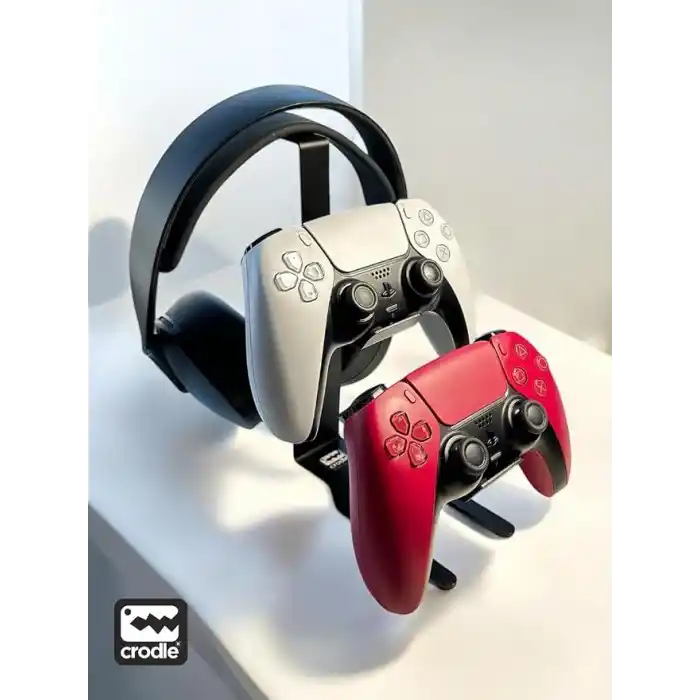 Duvara Monte Edilebilen Masaüstü Metal Siyah Gaming Ps4 Ps5 Xbox Joystick Controller Tutucu Ve Kulaklık Stand