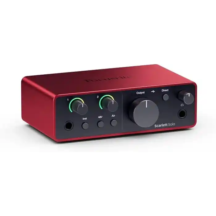 Focusrite Scarlett Solo Studio Gen 4 Ses Kayıt Paketi: Şarkı Yazarları İçin Kayıt, Yayın ve Podcasting İçin Kondansatör Mikrofon ve Kulaklık, USB Audio Arayüzü