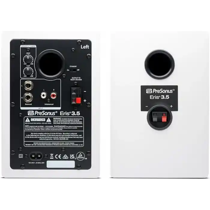 PreSonus Eris 3.5 Gen 2 Aktif Hoparlör, Multimedya, Oyun, Stüdyo Müzik Prodüksiyonu, 50W Güç, Beyaz