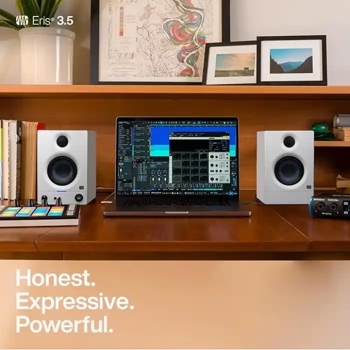 PreSonus Eris 3.5 Gen 2 Aktif Hoparlör, Multimedya, Oyun, Stüdyo Müzik Prodüksiyonu, 50W Güç, Beyaz