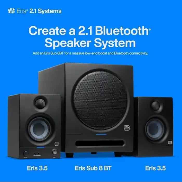PreSonus Eris 3.5 Gen 2 Aktif Hoparlör, Multimedya, Oyun, Stüdyo Müzik Prodüksiyonu, 50W Güç, Beyaz