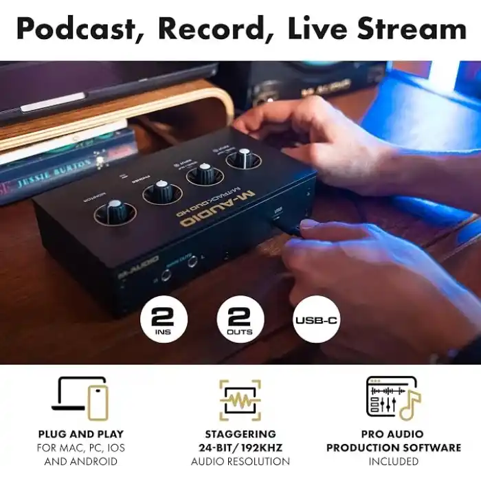 M-AUDIO M-TRACK DUO HD - Mac, PC, iOS ve Android için Pro-Grade 2x2 USB-C Ses Arabirimi