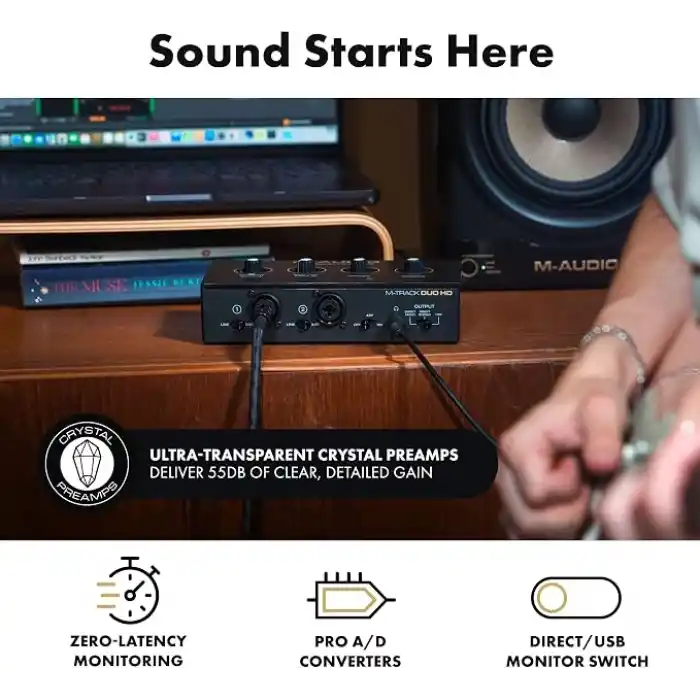M-AUDIO M-TRACK DUO HD - Mac, PC, iOS ve Android için Pro-Grade 2x2 USB-C Ses Arabirimi