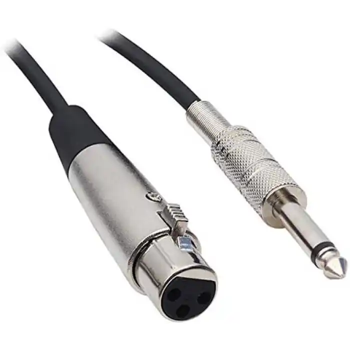 LUNATİC 2899 HAZIR 5 METRE MİKROFON ARA KABLOSU (6.3MM GİTAR ERKEK - CA NO N XLR DİŞİ) (2899 Gümüş)