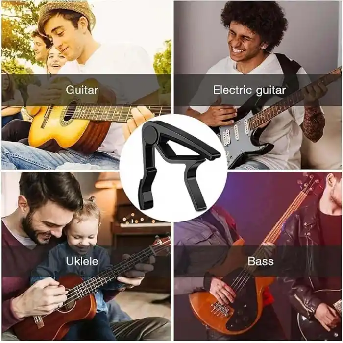 My Yonca Nemesis FC-75 Gitar Ukulele Saz Bağlama (Kısa-Uzun) Akustik Klasik Electro Guitar Capo (Siyah)