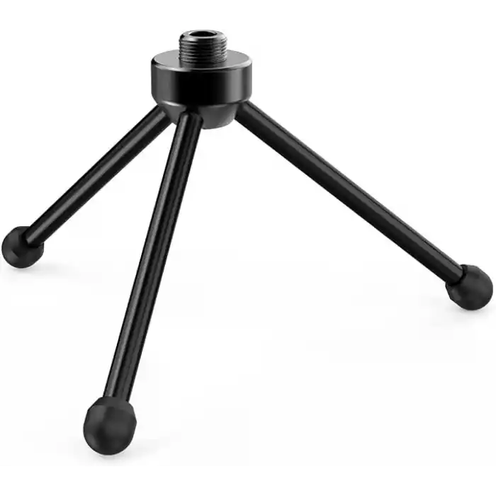 FIFINE Kaymaz Kauçuk Ayaklı Masaüstü Mikrofonu için Tripod Standı, Sağlam Metal Yapı, Oyun, Podcasting, Toplantılar, Sohbet için Katlanabilir Masa Mikrofonu Standı