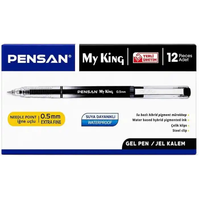 Pensan My-King Jel Tükenmez Kalem 0.5Mm Siyah 12Li