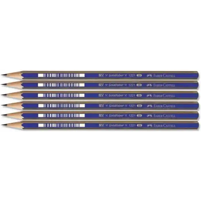 Faber-Castell 1221 Dereceli Resim Kalemi 2B, 6lı Paket