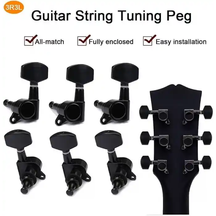 Fluid Mha10B Akustik Gitar Burgusu 3+3 Set + Vida Somun Pul