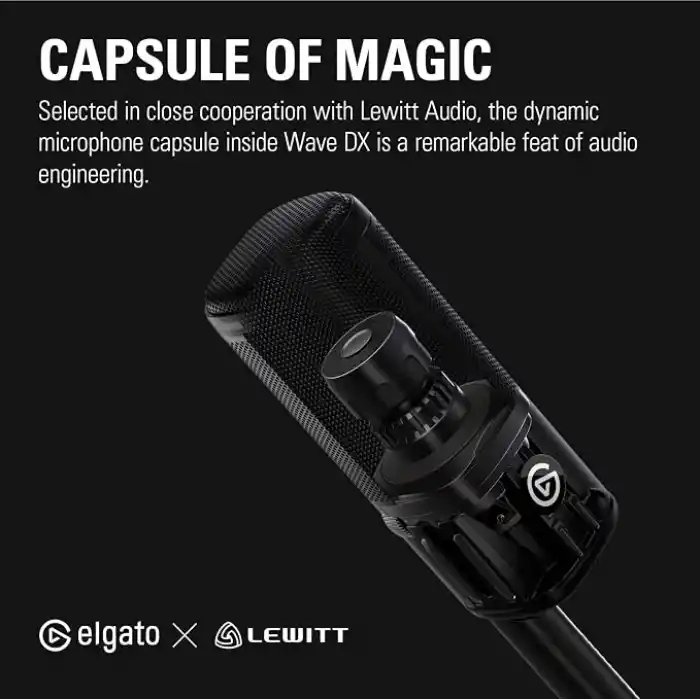Elgato Wave DX – Dinamik XLR mikro, böbrek şeklinde yön karakteristiği, arka plan gürültüsünü bastırır, podcasting, yayın, güçlendirici gerekmez, her arayüz için, Mac/PC için