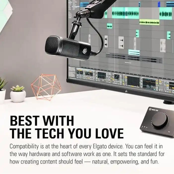 Elgato Wave DX – Dinamik XLR mikro, böbrek şeklinde yön karakteristiği, arka plan gürültüsünü bastırır, podcasting, yayın, güçlendirici gerekmez, her arayüz için, Mac/PC için