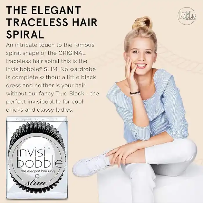 Invisibobble Slim True Black Askılı Paket Saç Lastiği