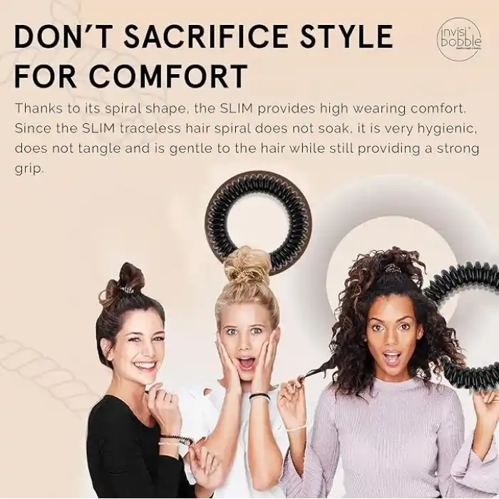 Invisibobble Slim True Black Askılı Paket Saç Lastiği