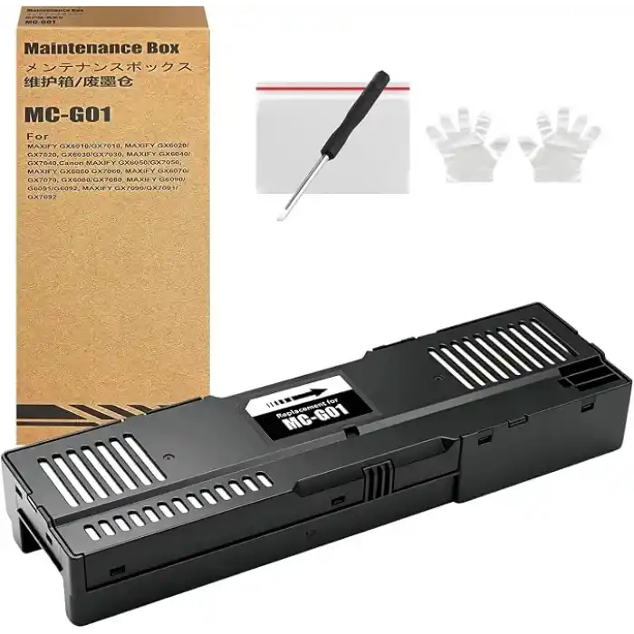 Canon MC-G01 MC G01 Bakım Kutusu Tankı için MC-G01 Bakım Kartuşu değiştirme, Canon MAXIFY GX6010 GX7010 GX6020 GX7020 GX6030 GX7030 GX6040 GX7040 GX6050 GX7050 GX6060 için çalışır (1 Paket)