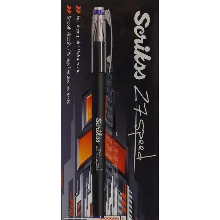 Scrikss Office Speed Jel Tükenmez Kalem 12li Ambalaj Mavi 0.7 Mm