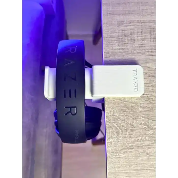 Premium Beyaz Masa Kenarı Kulaklık Standı – Polardock Edition | Kaydırmaz Keçeli, Ergonomik ve Güçlendirilmiş