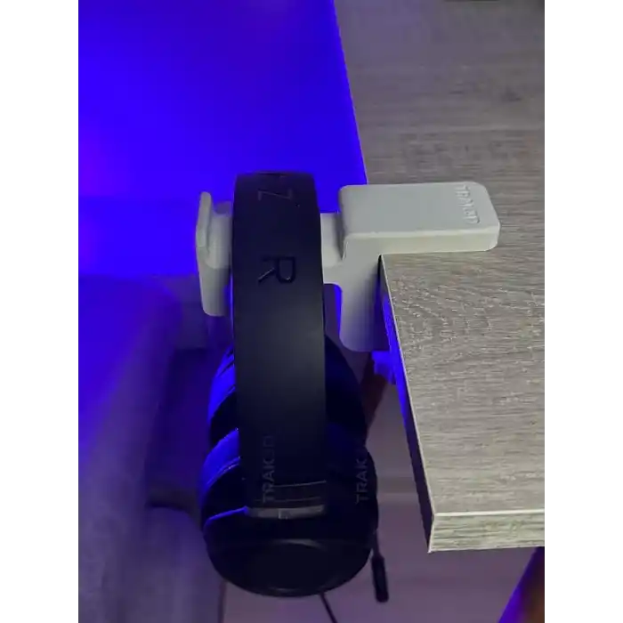 Premium Beyaz Masa Kenarı Kulaklık Standı – Polardock Edition | Kaydırmaz Keçeli, Ergonomik ve Güçlendirilmiş