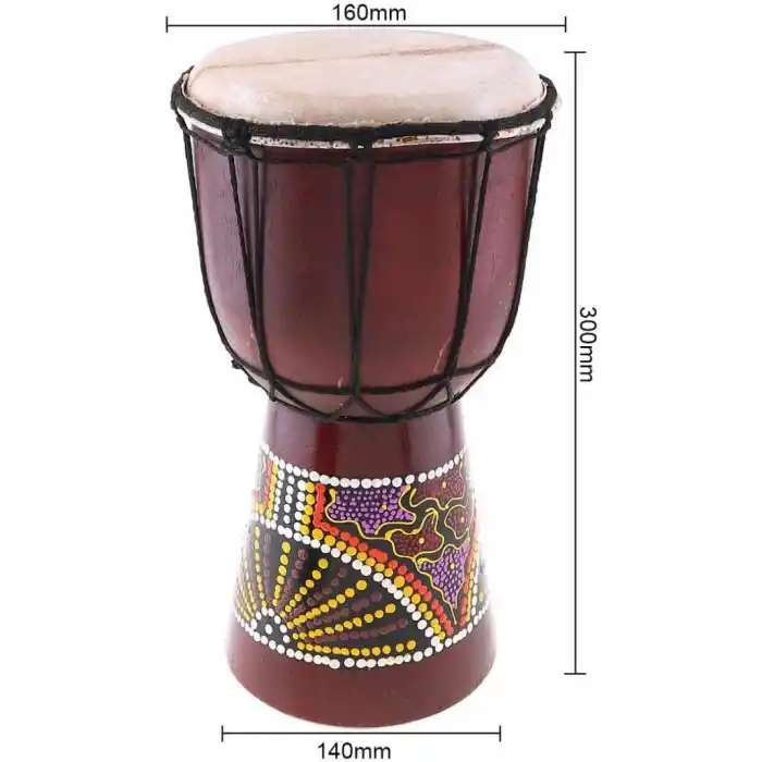 Djembe Davul Darbuka Renkli Afrika El Yapımı 30cm Çocuk Bongo Kongo