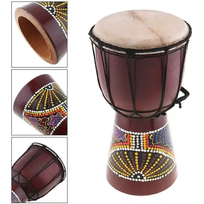 Djembe Davul Darbuka Renkli Afrika El Yapımı 30cm Çocuk Bongo Kongo