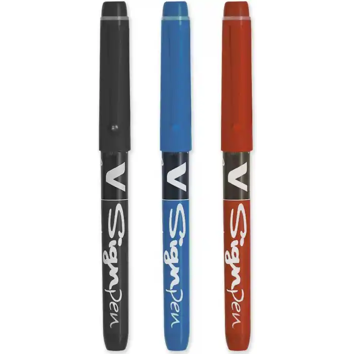 Pilot Długopis V Sign - ince yazı kalemi - çelik uç 2,0 mm - çizgi genişliği 0,6 mm - gerekli paket 3 adet - siyah, mavi ve kırmızı