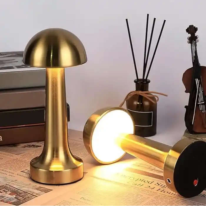 Coverzone 1200mAh LED Dekoratif Masa Lambası Döküm Demir | EKL-02 - Gold