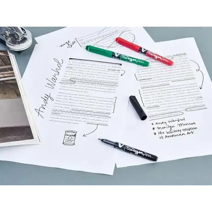 Pilot Długopis V Sign - ince yazı kalemi - çelik uç 2,0 mm - çizgi genişliği 0,6 mm - gerekli paket 3 adet - siyah, mavi ve kırmızı