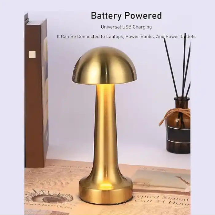 Coverzone 1200mAh LED Dekoratif Masa Lambası Döküm Demir | EKL-02 - Gold