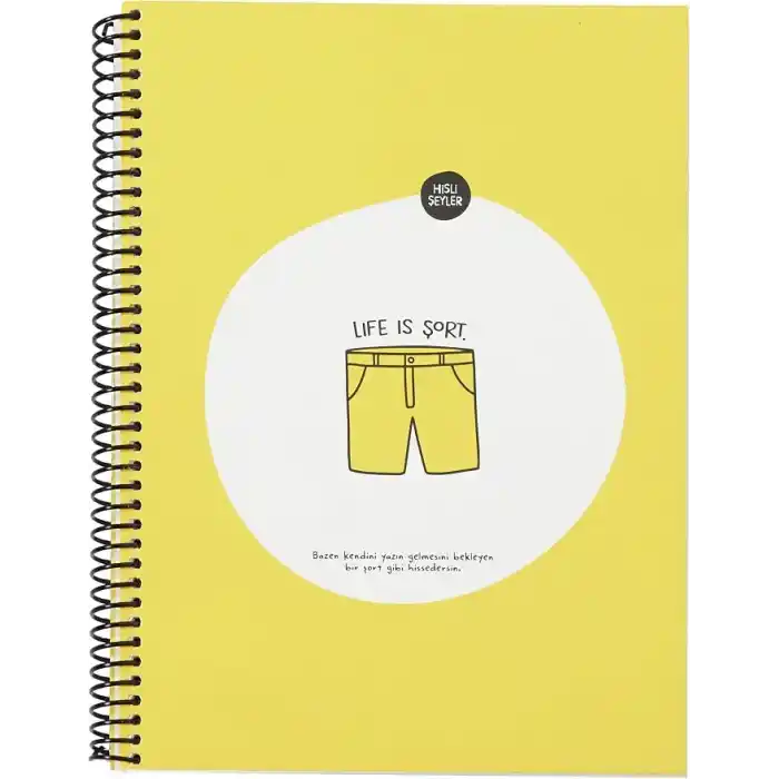 80 Yaprak Kareli Hafif Kağıt Stickerli Defter, Şort, 18.5x25cm