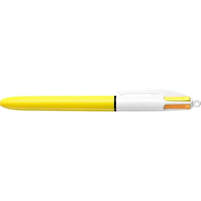 BIC 4 Colours Sun Tükenmez Kalem, 12li Kutu, 1.0mm Uç, Tek Kalemde Sarı, Mor, Turuncu ve Pembe Renkler