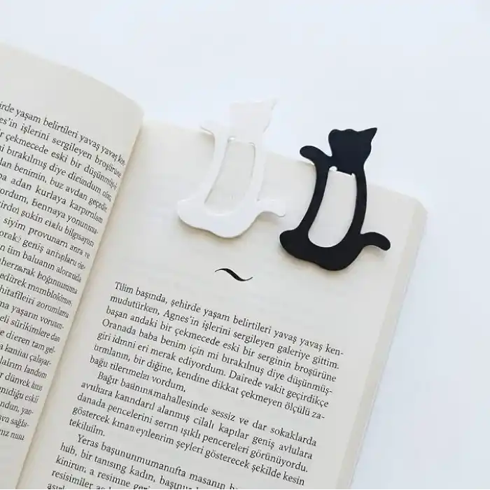 3D Baskı Renkli Kedi Kitap Ayracı - 6 Adet