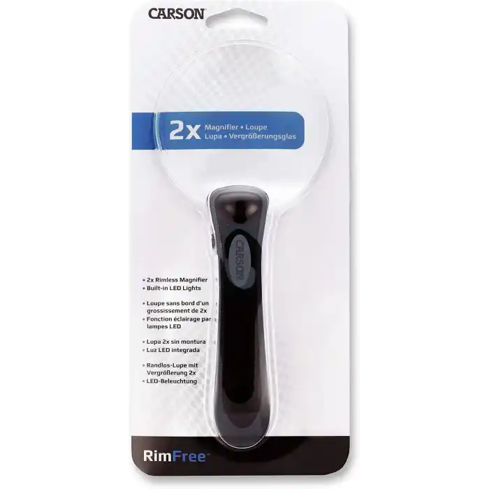 Carson Çerçevesiz LED Aydınlatmalı Büyüteç ve Taşıma Çantalı (RM-95)