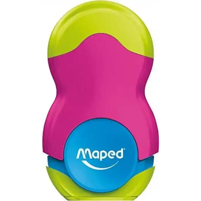Maped Ofis Ve Kırtasiye 049121 Kalemtraş, Loopy Tek Delikli Silgili, Renkli