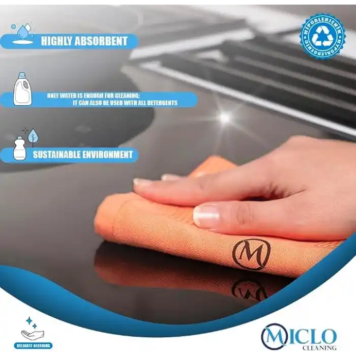 MICLO CLEANING | Mikrofiber Temizlik Bezi | Sihirli Bez, Cam Bezi Ayna Bezi | 4lü Paket | Zümrüt Serisi