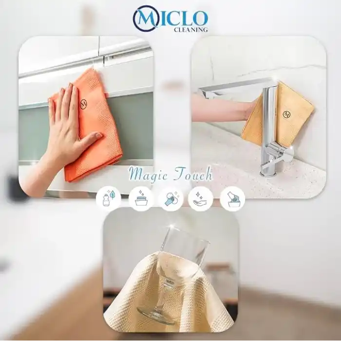 MICLO CLEANING | Mikrofiber Temizlik Bezi | Sihirli Bez, Cam Bezi Ayna Bezi | 4lü Paket | Zümrüt Serisi