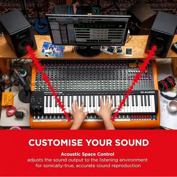 M-AUDIO BX5-5 Stüdyo Monitör Hoparlörü, Akustik Alan Kontrolü ile Müzik Prodüksiyonu ve Karışımı için, 100W 2 Yönlü Aktif Hoparlör, Tek