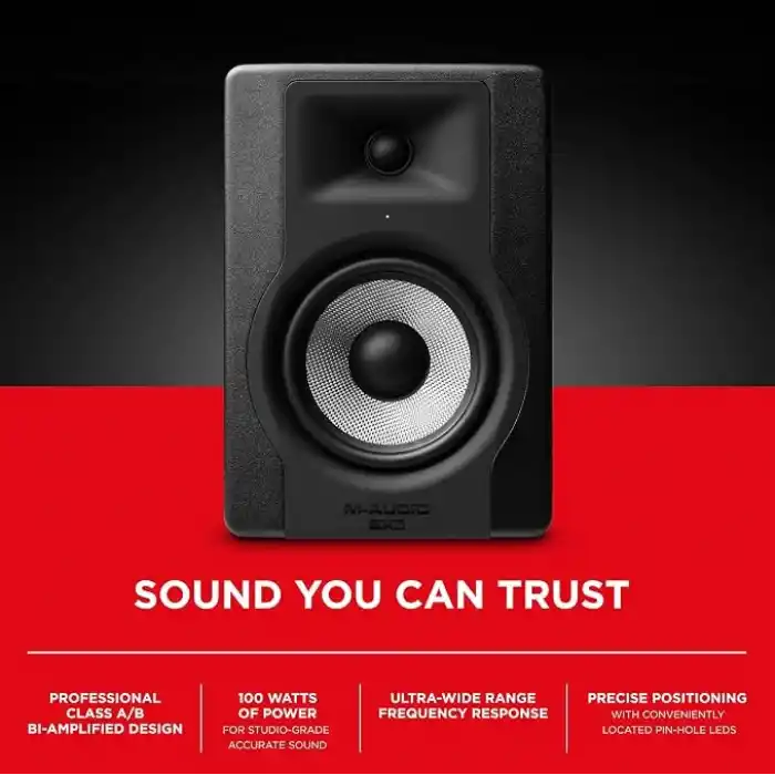 M-AUDIO BX5-5 Stüdyo Monitör Hoparlörü, Akustik Alan Kontrolü ile Müzik Prodüksiyonu ve Karışımı için, 100W 2 Yönlü Aktif Hoparlör, Tek
